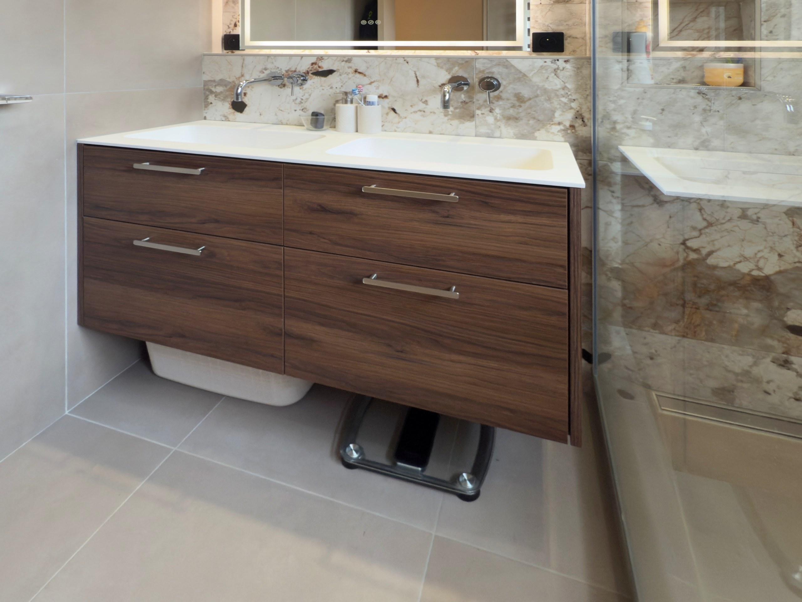 meuble vasque noyer