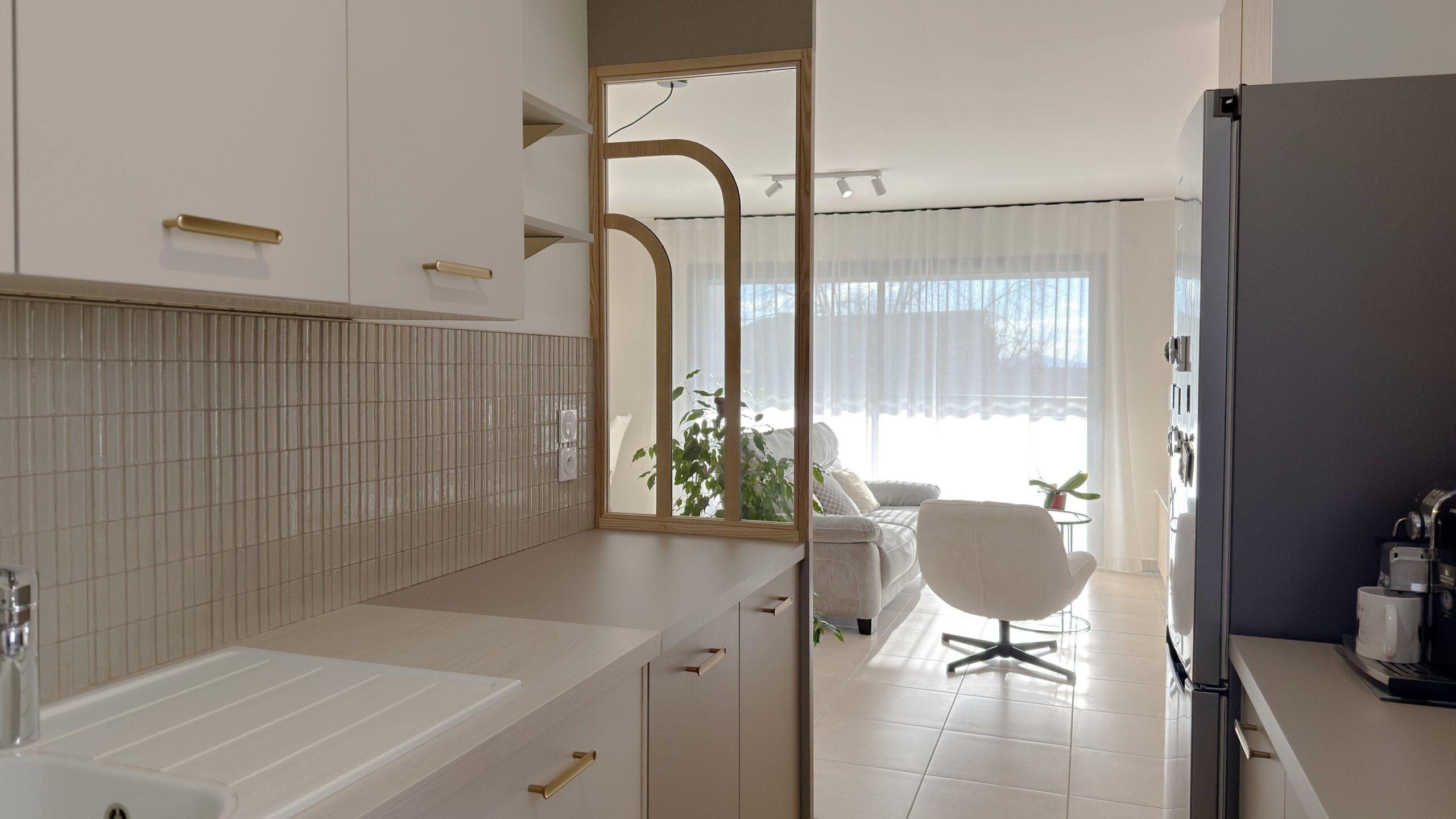 verrière bois cuisine