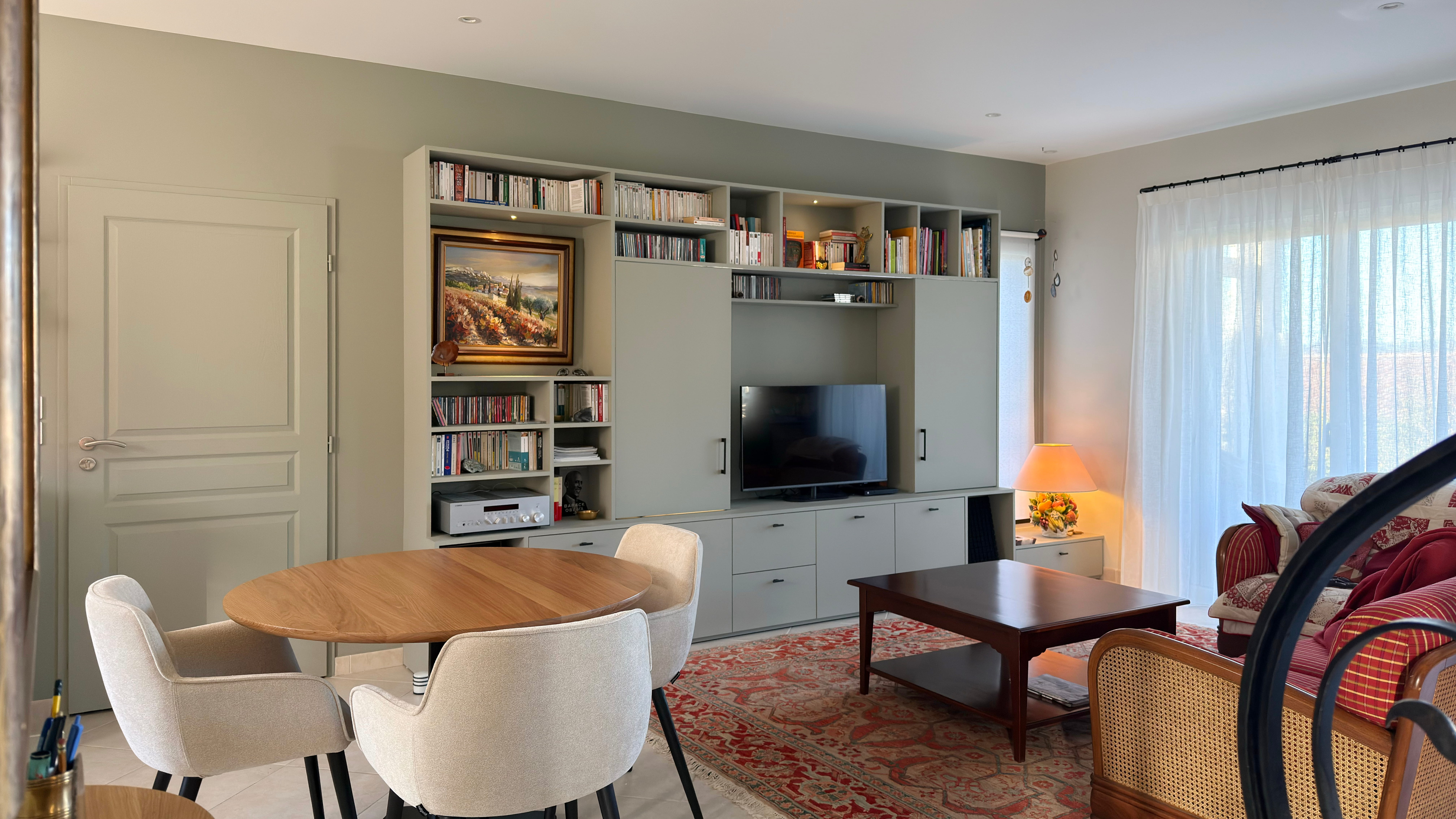 Bibliothèque sur mesure architecte d'intérieur crest